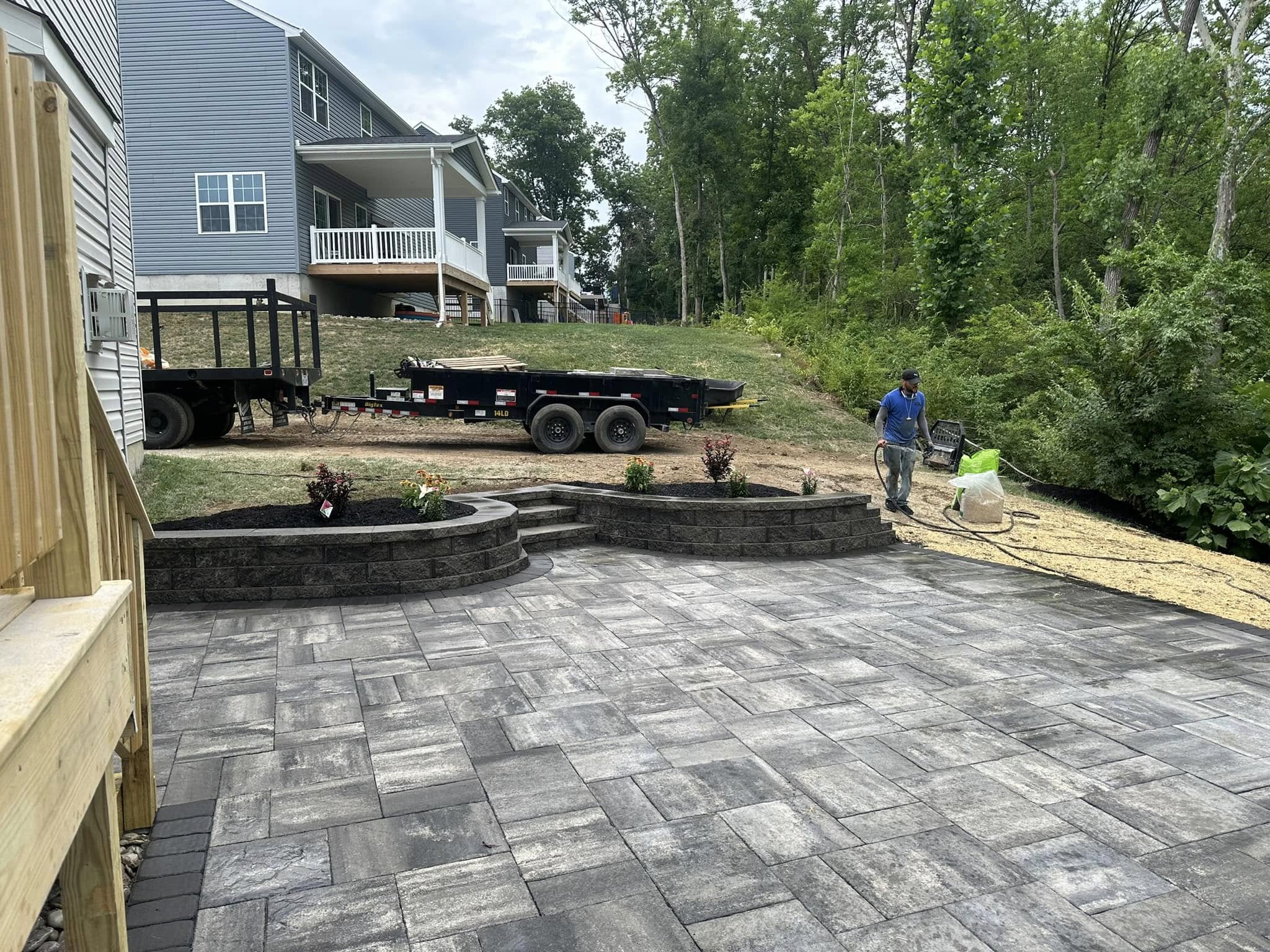 Custom Paver Patio with steps
