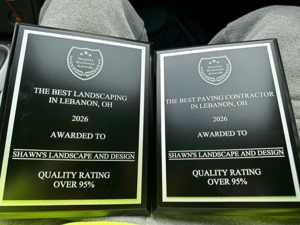 2024, 2025, and 2026 Quality Business Award winner Shawn’s Landscape & Design, trusted local hardscape and drainage contractor in Southwest Ohio